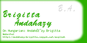 brigitta andahazy business card